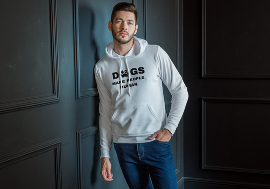 DOGS MAKE PEOPLE HUMAN Unisex Heavy Blend Hooded Sweatshirt