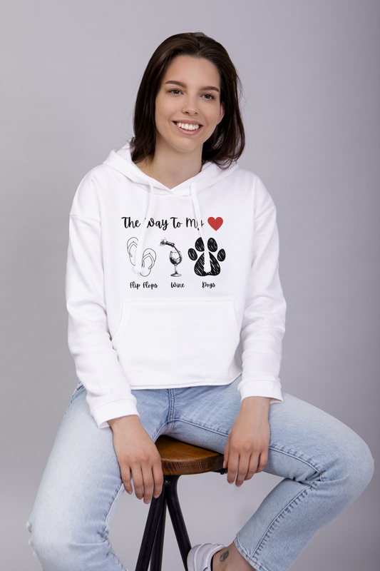 The Way To My Heart Flip Flops Wine Dogs Unisex Heavy Blend Hooded Sweatshirt